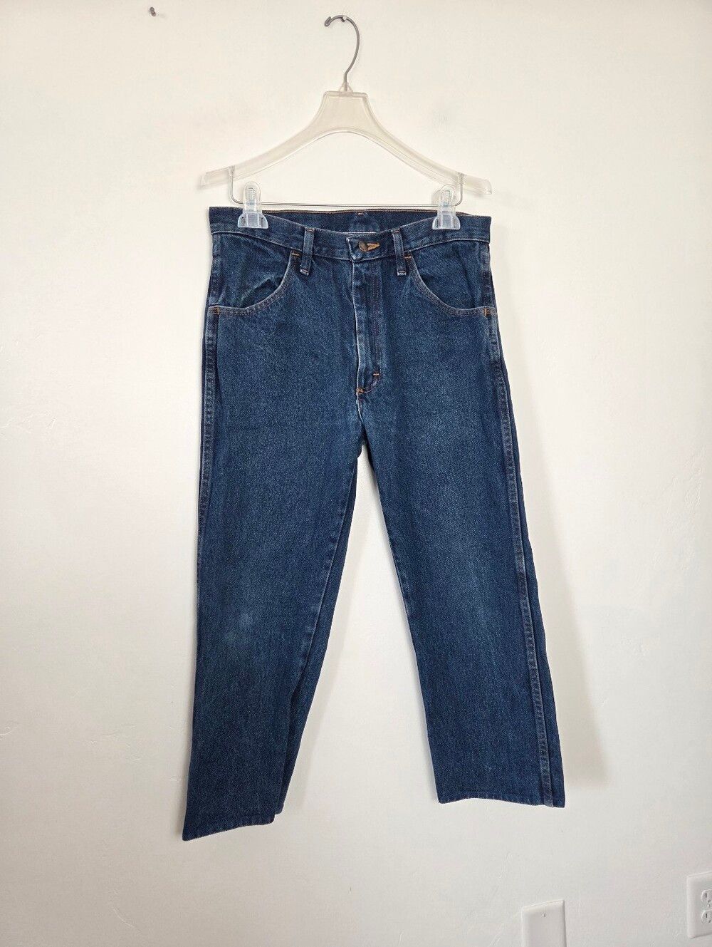 Wrangler Rustler Blue Jeans Straight Short Leg 31x24 Men's Classic Dad Western